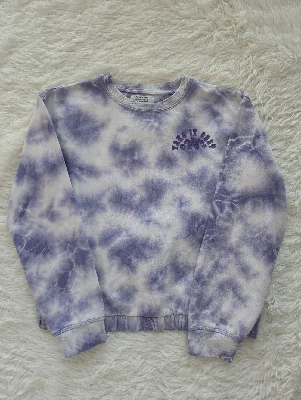 Purple And White Tie Dye Lounge Set Sweatshirt Joggers Girls 11/12 Yrs